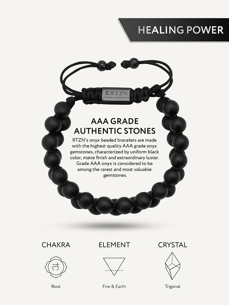 Pulsera de cuentas de ónix negro - Marruecos