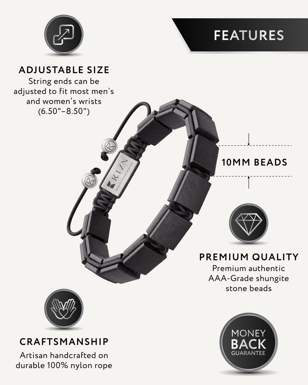 Havana Shungite Beaded Bracelet