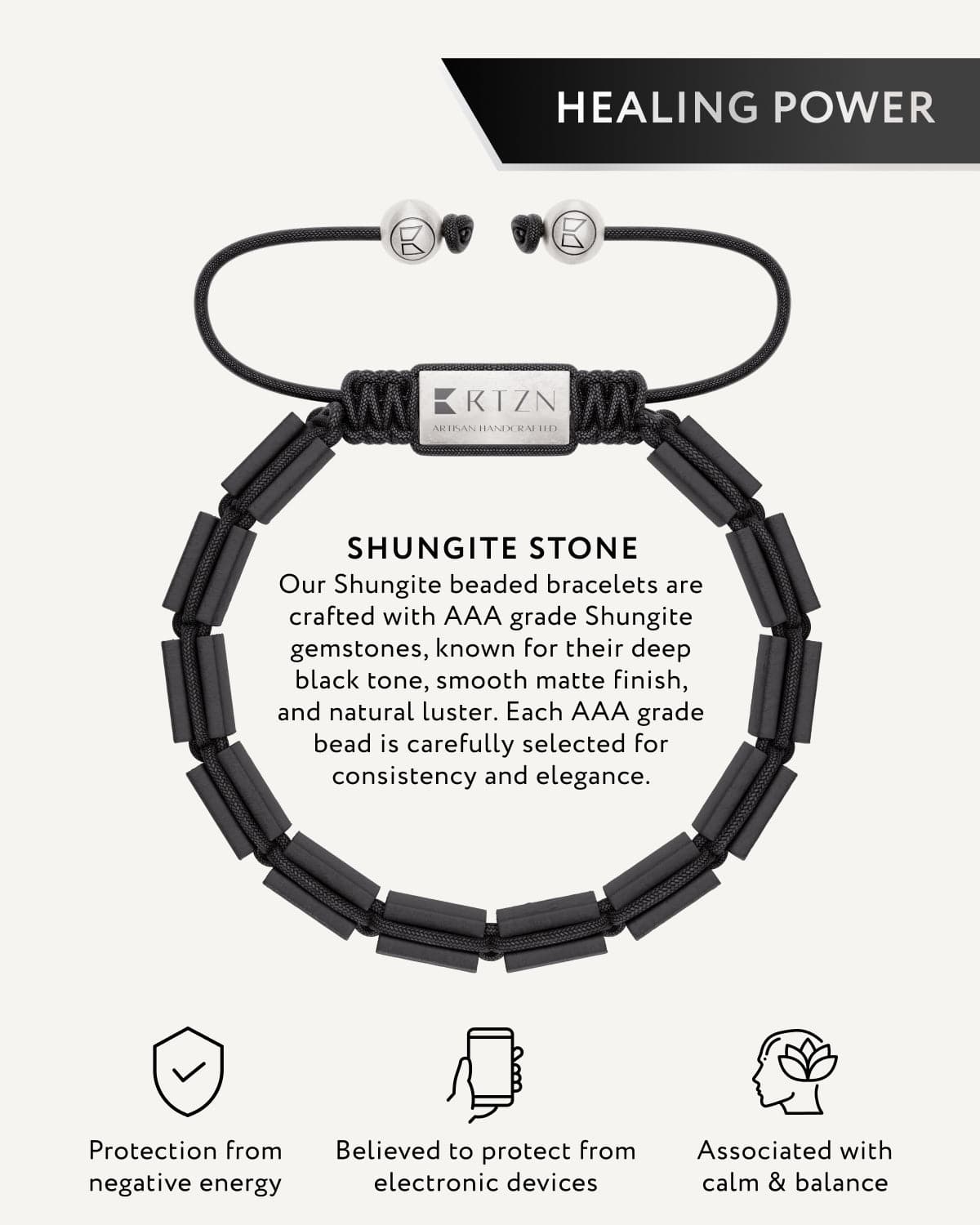 Pulsera de cuentas de shungita de La Habana