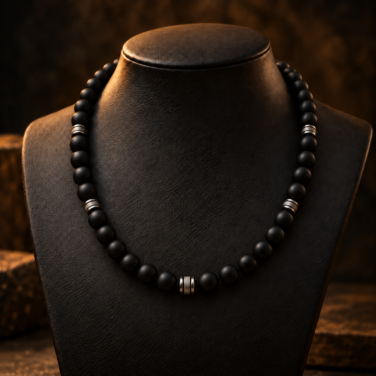 Black Onyx Beaded Necklace