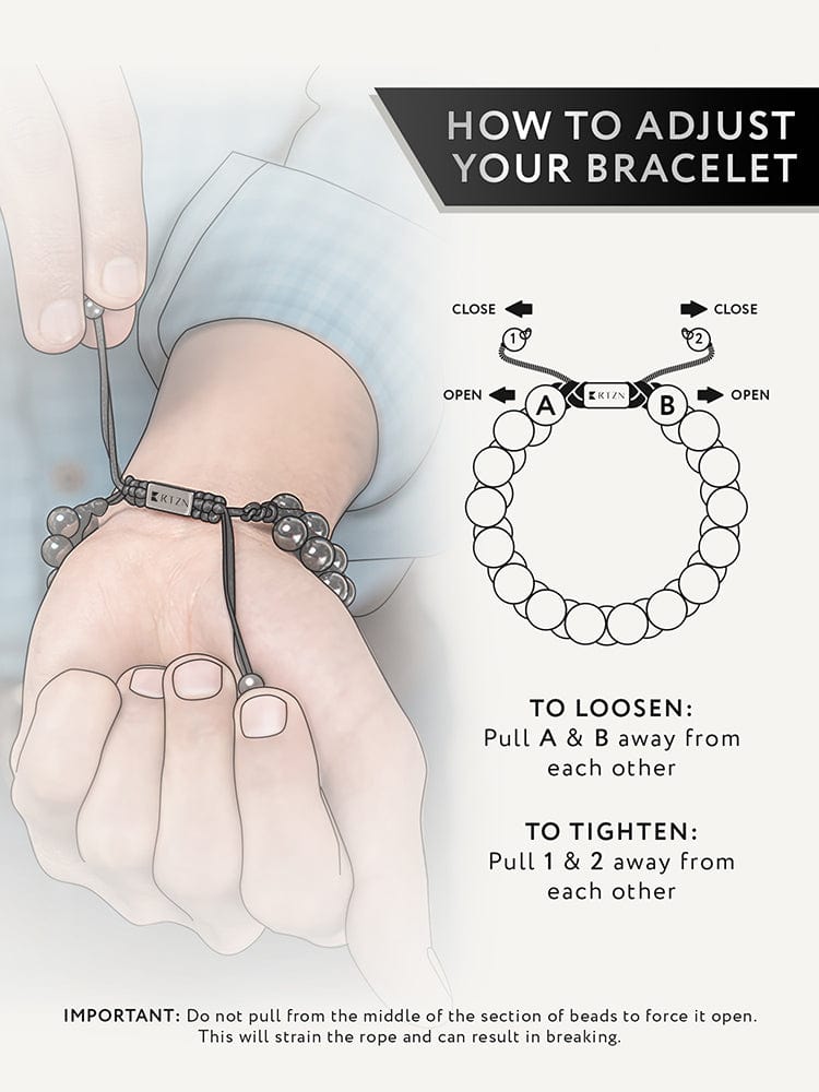 Pulsera de cuentas de ónix negro - Marruecos