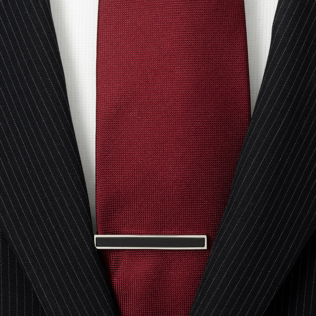 Pinza de corbata con incrustaciones de ónix