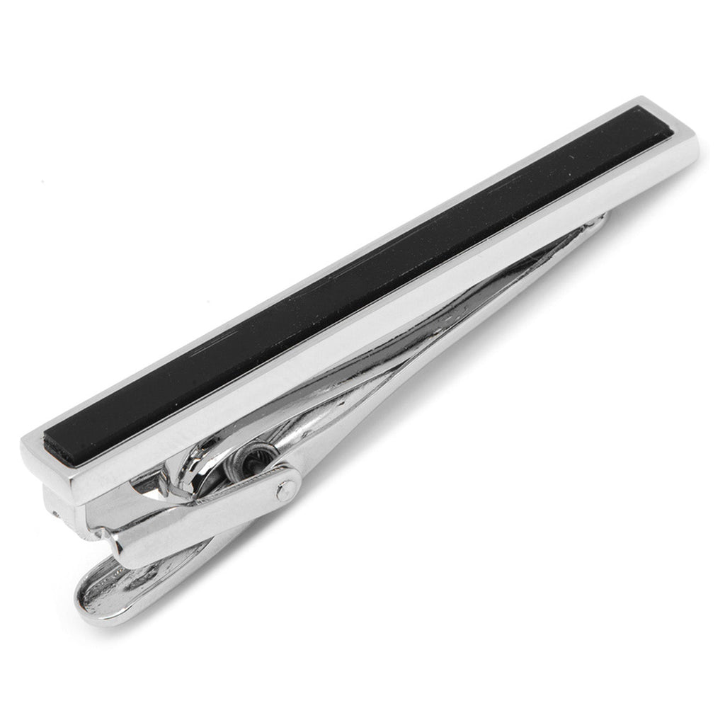 Pinza de corbata con incrustaciones de ónix
