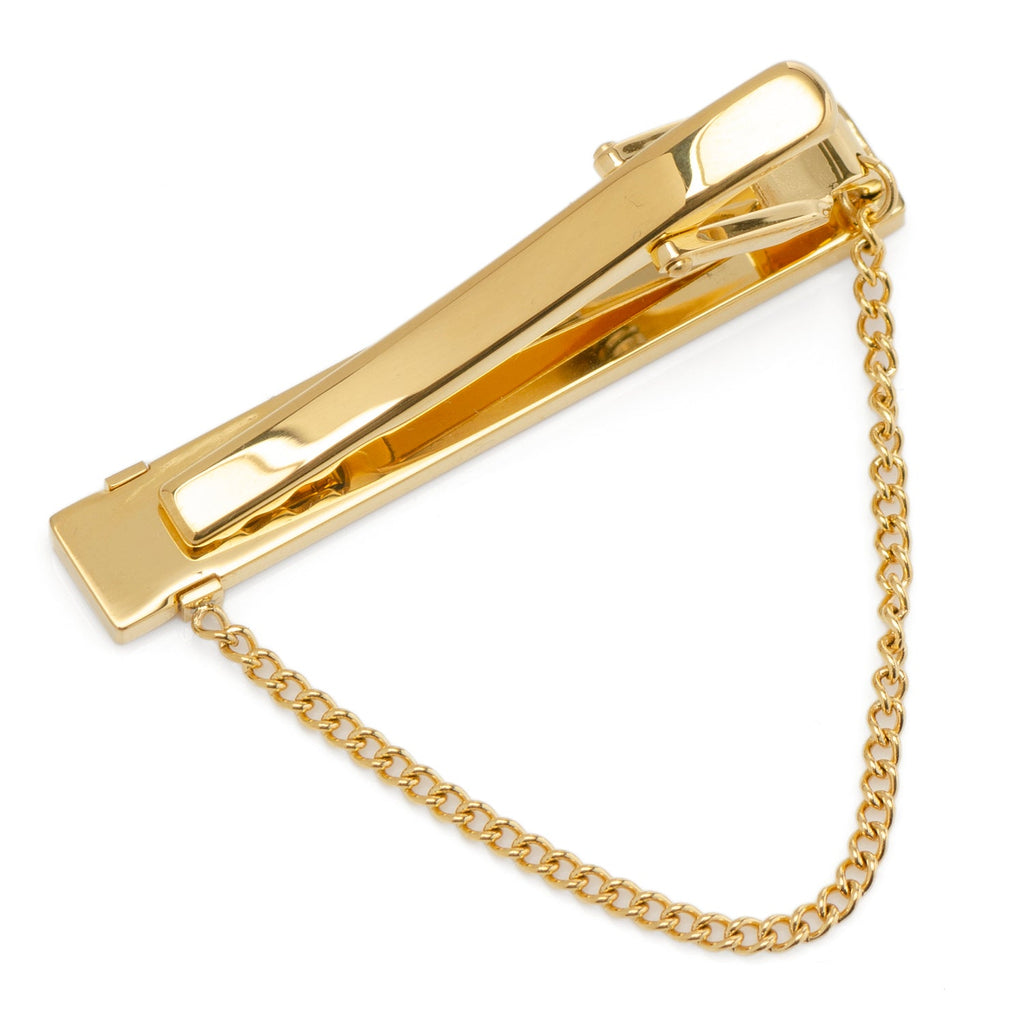 Sujetacorbatas de cadena de oro de acero inoxidable