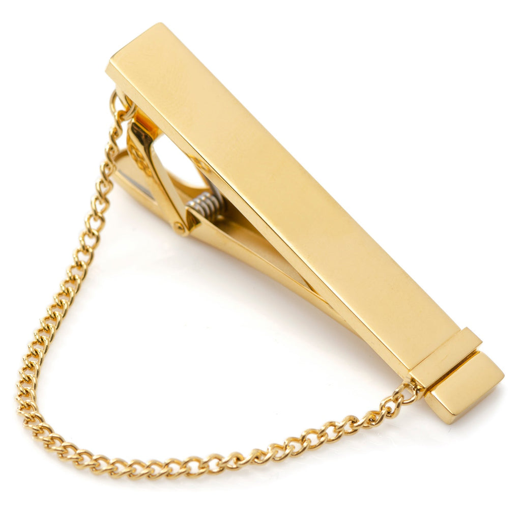 Sujetacorbatas de cadena de oro de acero inoxidable