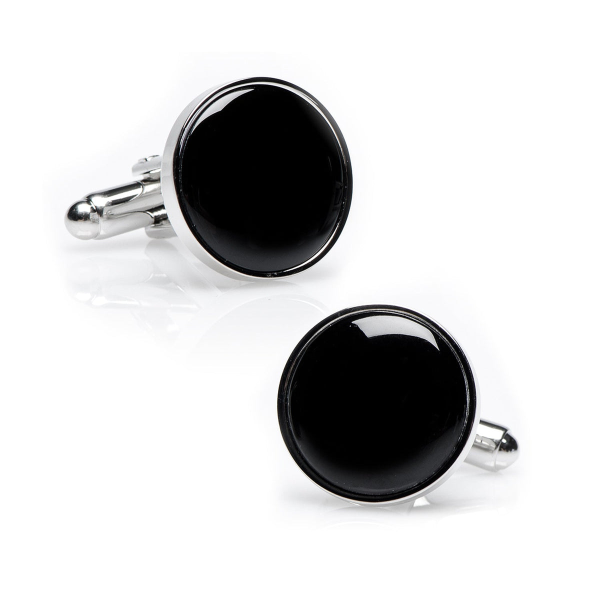 Gemelos de plata y ónix