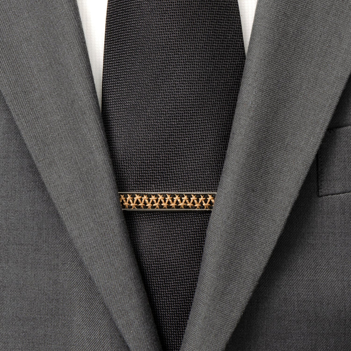 Pasador de Corbata Retorcido de Acero Inoxidable Plateado