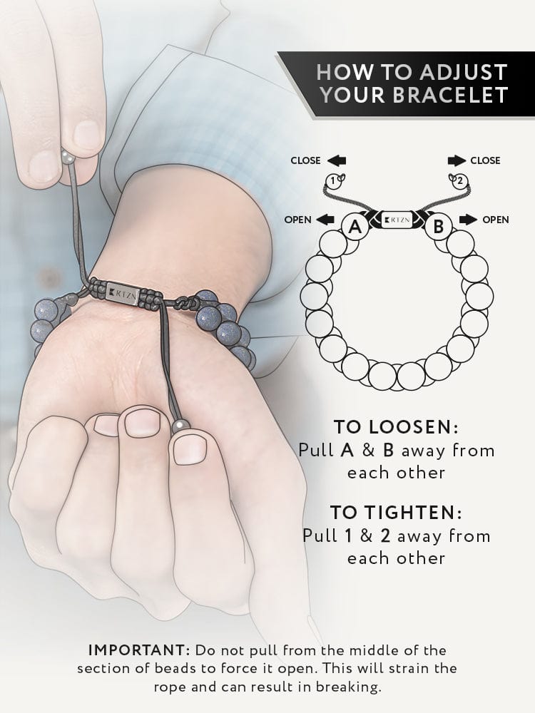 Pulsera de cuentas de lapislázuli azul para hombre Marruecos